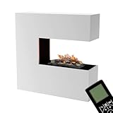 GLOW FIRE Wasserdampf Kamin Schiller (Standkamin) - Elektrokamin mit realistischen LED...