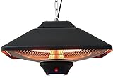 Aktobis Decken-Heizstrahler, Balkonheizer, Zeltheizer WDH-200LS (Schwarz + bis 2.000 Watt + LED...