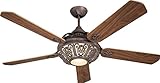 Pepeo Retro Deckenventilator Santa mit Beleuchtung und Wandschalter 132 cm, 513287_WS