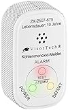 VisorTech CO2 Melder: Mini-Kohlenmonoxid-Melder mit 10-Jahres-Batterie, DIN EN 50291-1...