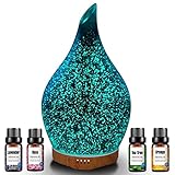 Aroma Diffuser, 280ml Glas Luftbefeuchter Aromatherapie Ätherische Öle Diffuser Kalter Nebel...