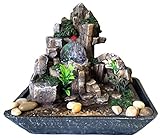 Feng Shui Zen-Brunnen aus Polyresin-Kunststein mit LED-Beleuchtung