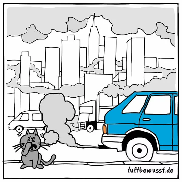 Luftverschmutzung durch Autos